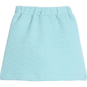 BISBY Quilted Mini Skirt, Aqua Quilted Trellis NWT size 7